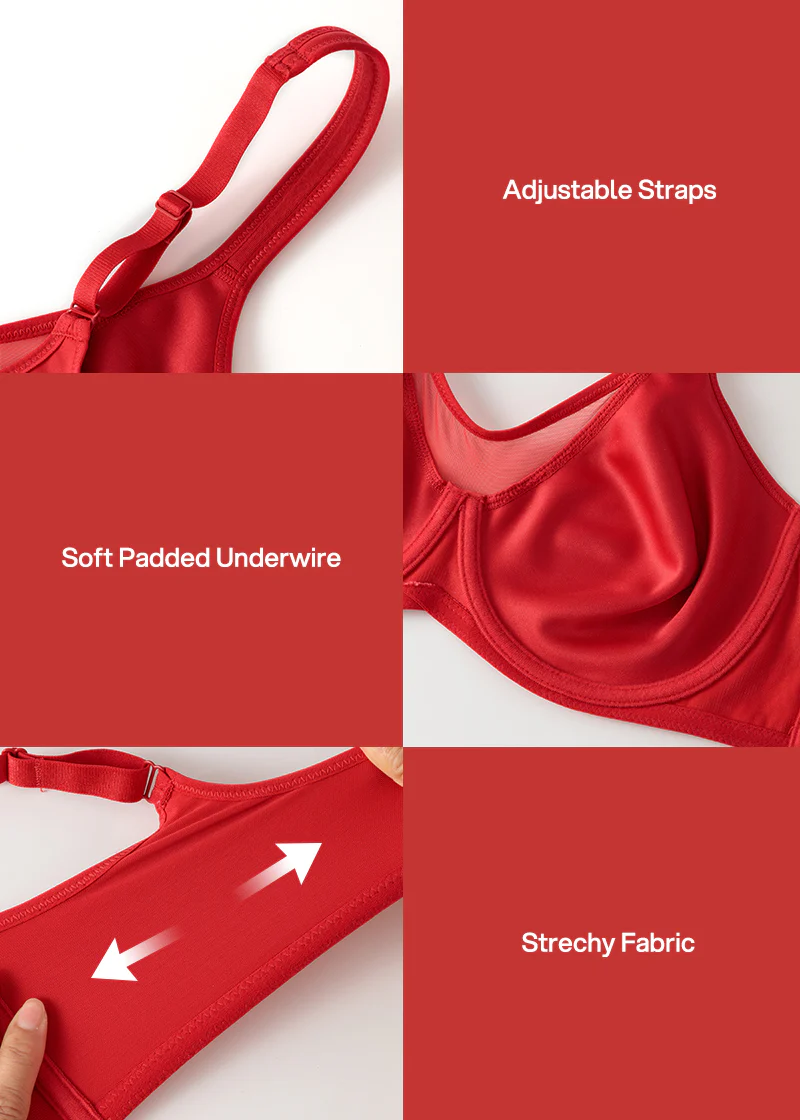 (Xmas Gift Box) Mesh Minimizer Bra - Image 5