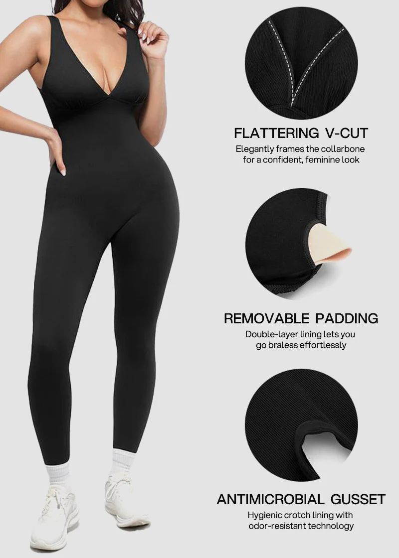 Deep V Tummy Control Sculpting Jumpsuit - Image 6