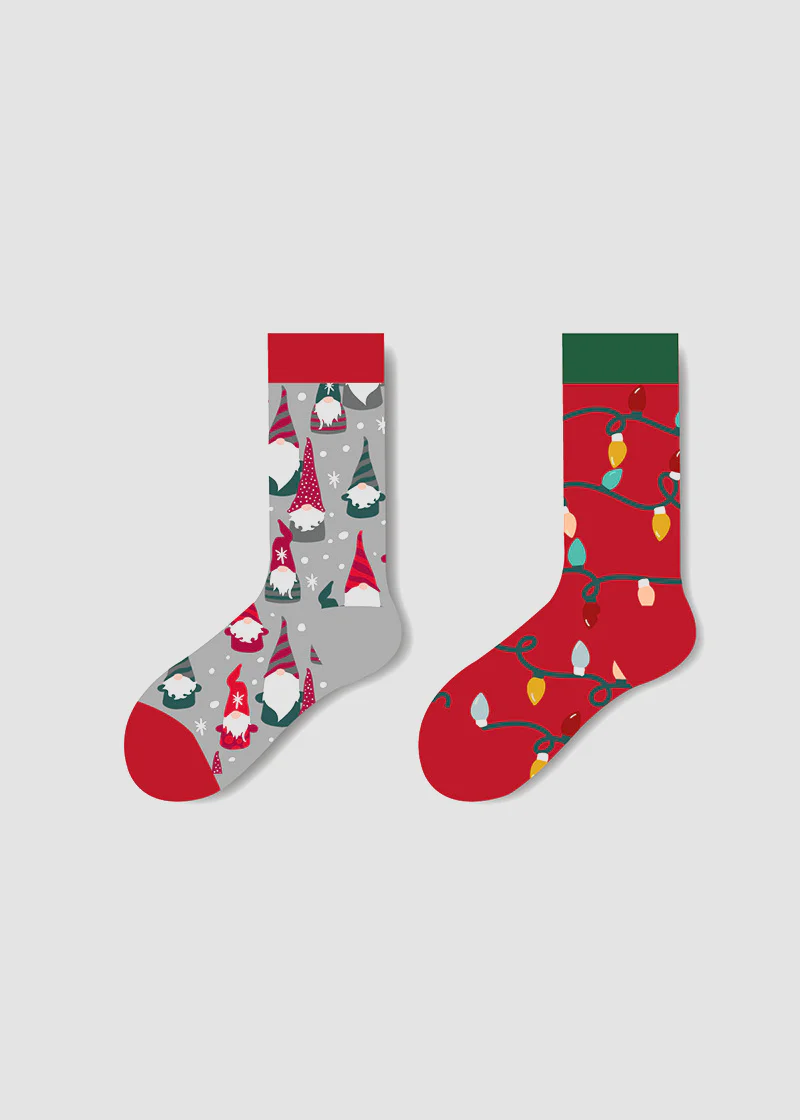 Festive Mismatched Christmas Crew Socks - 4 Pairs - Image 11