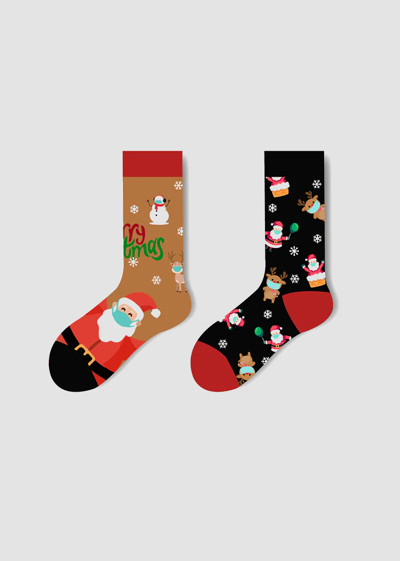 Festive Mismatched Christmas Crew Socks - 4 Pairs - Image 12