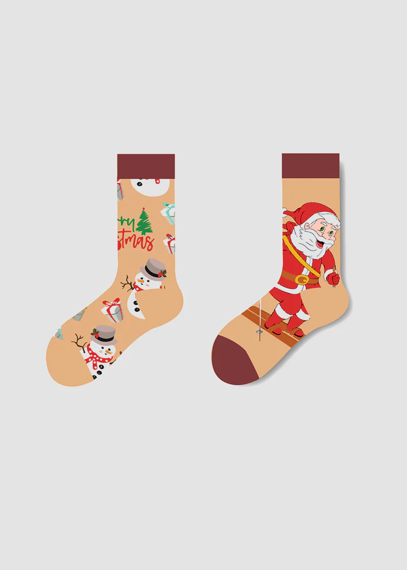 Festive Mismatched Christmas Crew Socks - 4 Pairs - Image 14