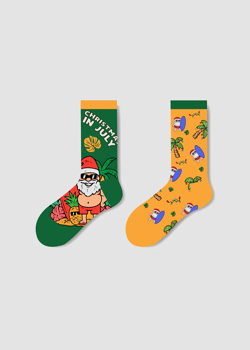 Festive Mismatched Christmas Crew Socks - 4 Pairs - Image 16