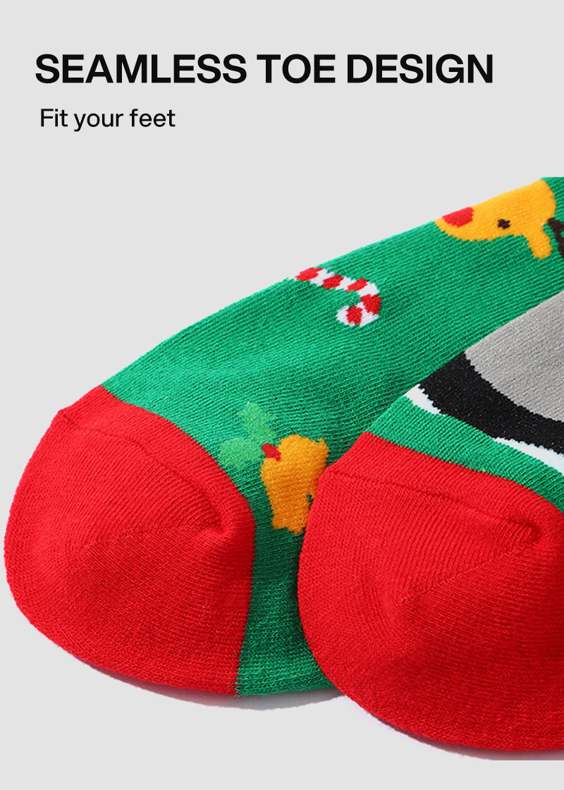 Festive Mismatched Christmas Crew Socks - 4 Pairs - Image 5