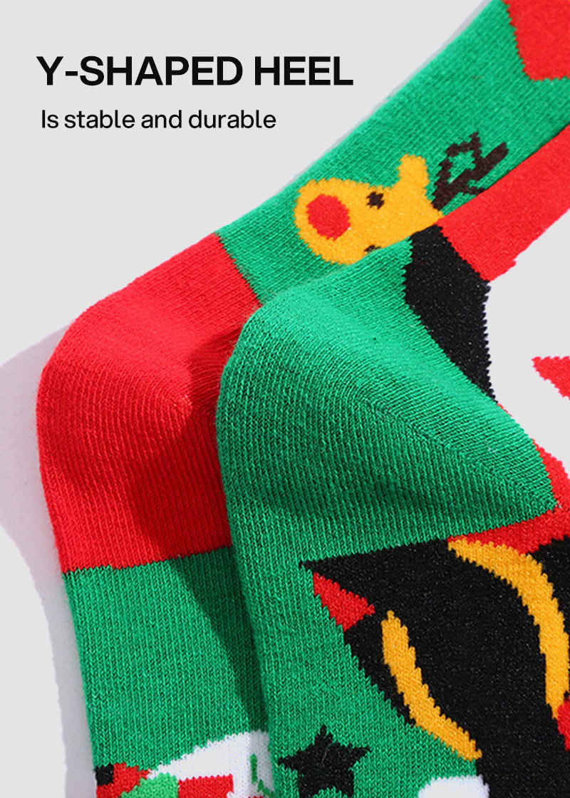 Festive Mismatched Christmas Crew Socks - 4 Pairs - Image 6
