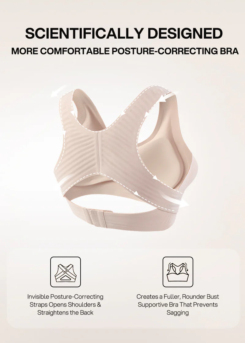 Front Closure Cross-Back Wireless Posture Bra - Image 11