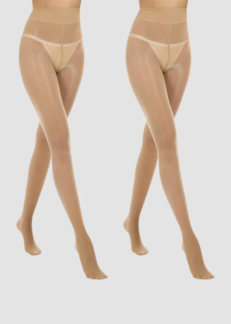 High-Waist Shiny Sheer Tights for Women - Image 3