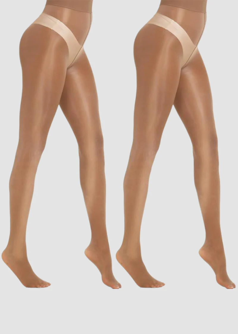 High-Waist Shiny Sheer Tights for Women - Image 4