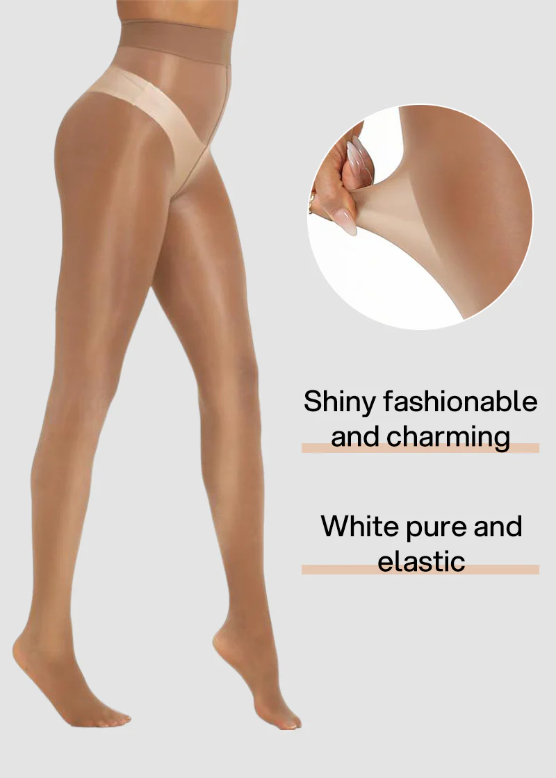 High-Waist Shiny Sheer Tights for Women - Image 6