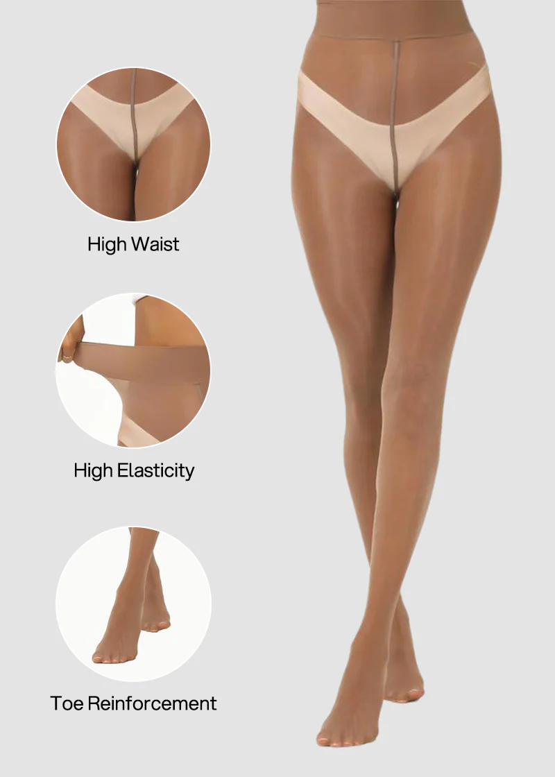 High-Waist Shiny Sheer Tights for Women - Image 8