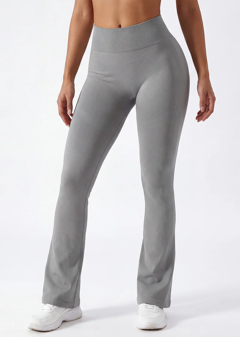 High-Waisted Mini Flare Yoga Leggings – Seamless Butt Lifting Pants - Image 10