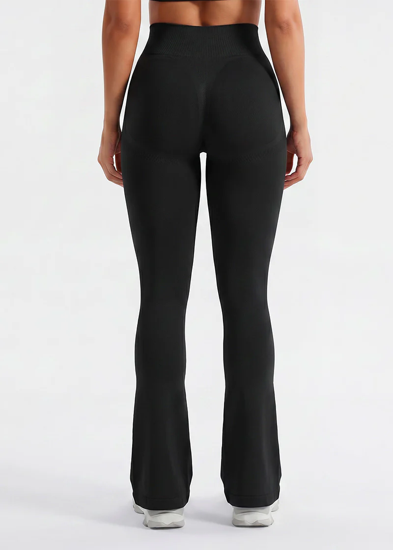 High-Waisted Mini Flare Yoga Leggings – Seamless Butt Lifting Pants - Image 4