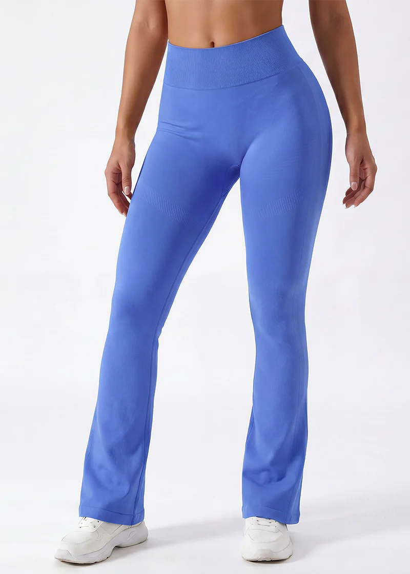 High-Waisted Mini Flare Yoga Leggings – Seamless Butt Lifting Pants - Image 6