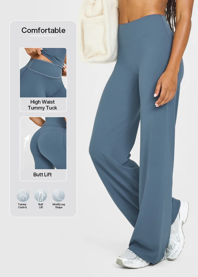 High-Waisted Wide-Leg Yoga Lounge Pants - Image 3