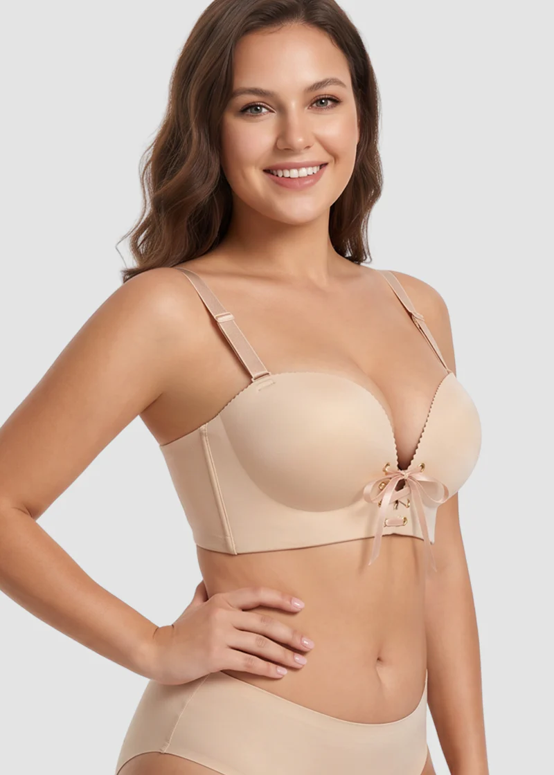Lace-Up Padded Push-Up Bra - Image 8