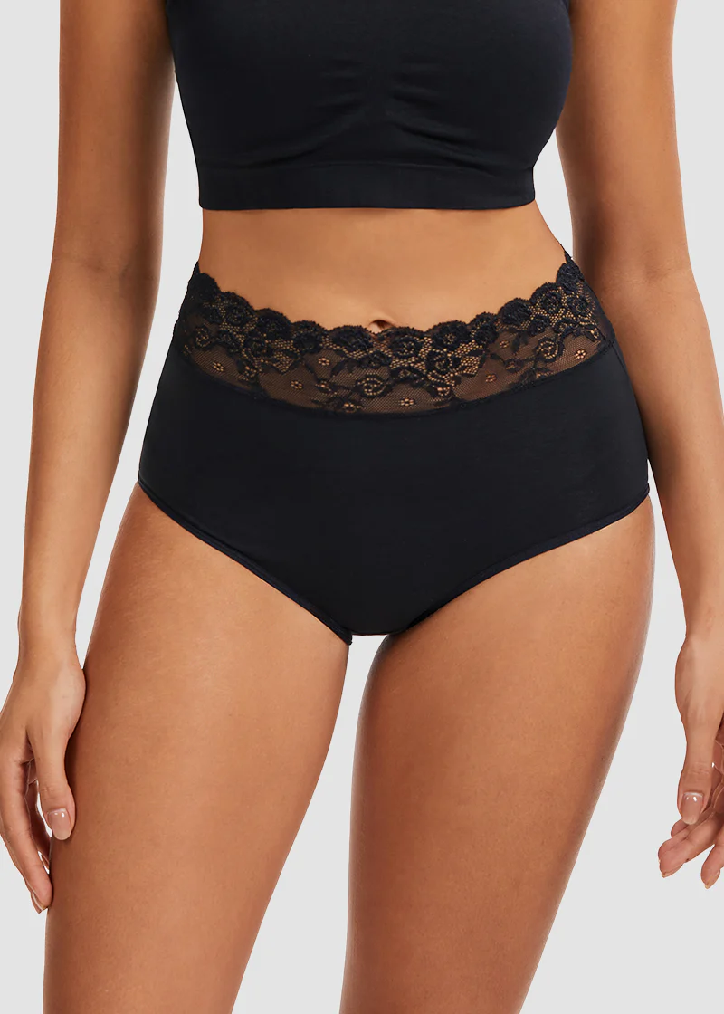 Lace Trim Cotton Hipster Panties (5 Pack) - Image 2