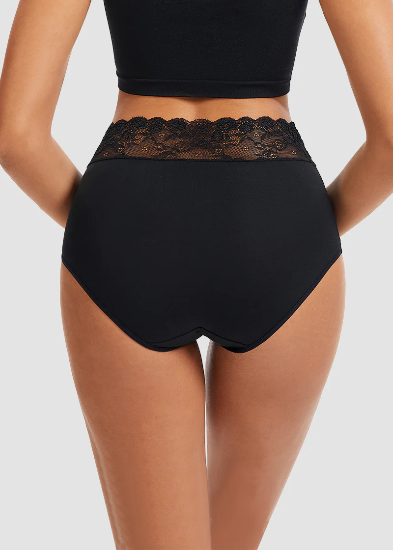Lace Trim Cotton Hipster Panties (5 Pack) - Image 4