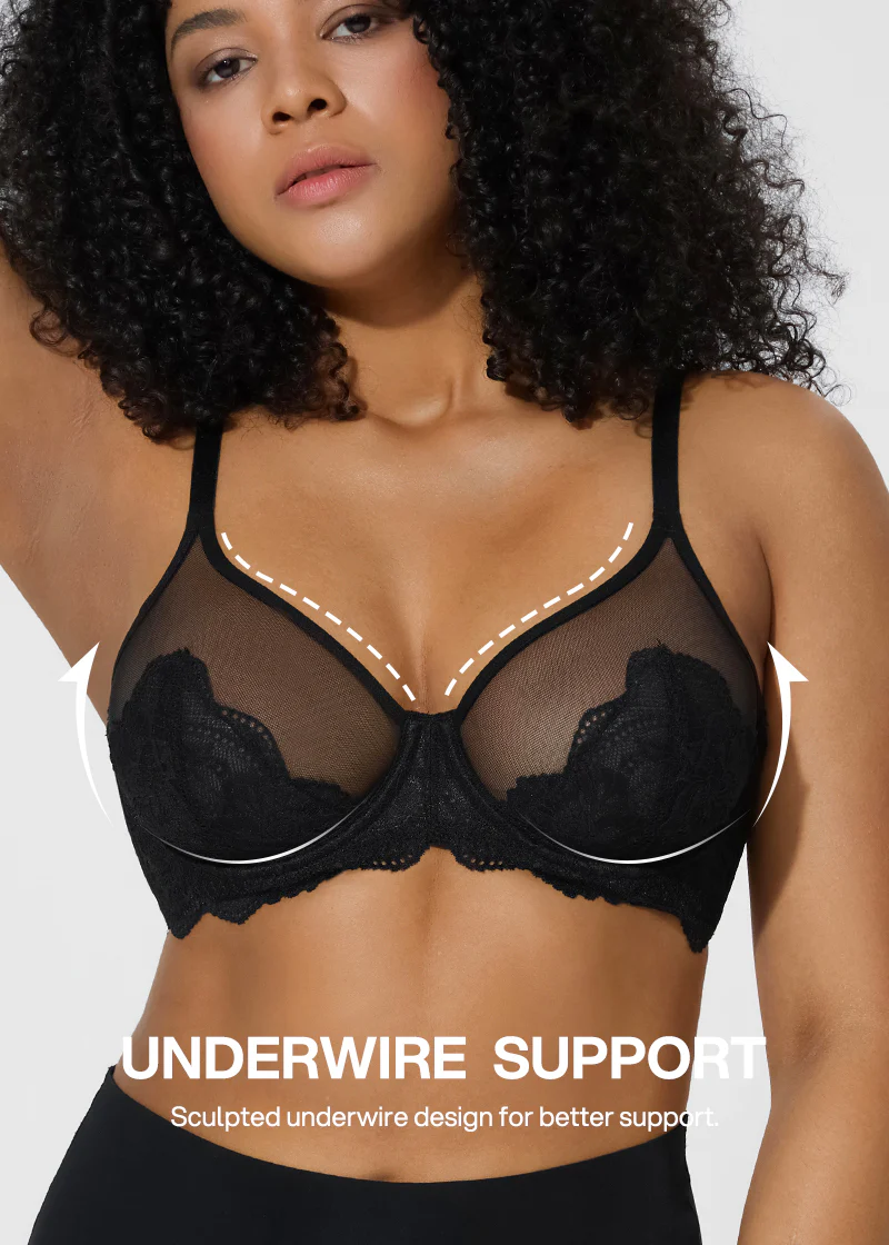 Full Coverage Lace Minimizer Bra - Image 3