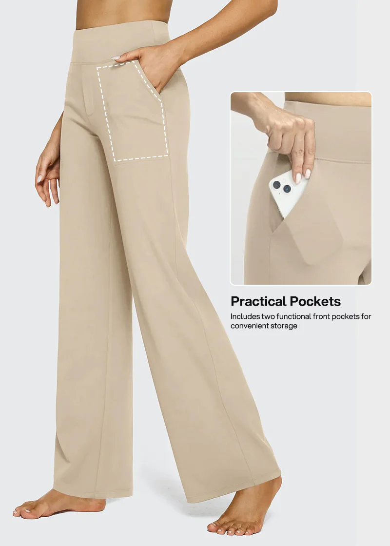 Women's Loose High-Waist Stretch Bootcut Work Leggings - Image 4