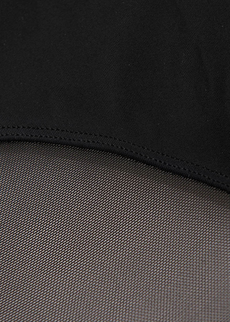Mesh Deep V Halter One Piece Swimsuit - Image 4
