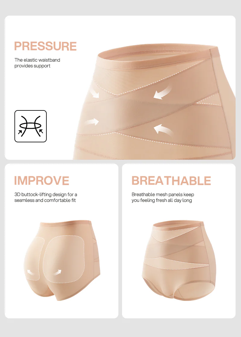 Plus-Size High-Waist Cross Tummy Control Panties (5 Pack) - Image 13