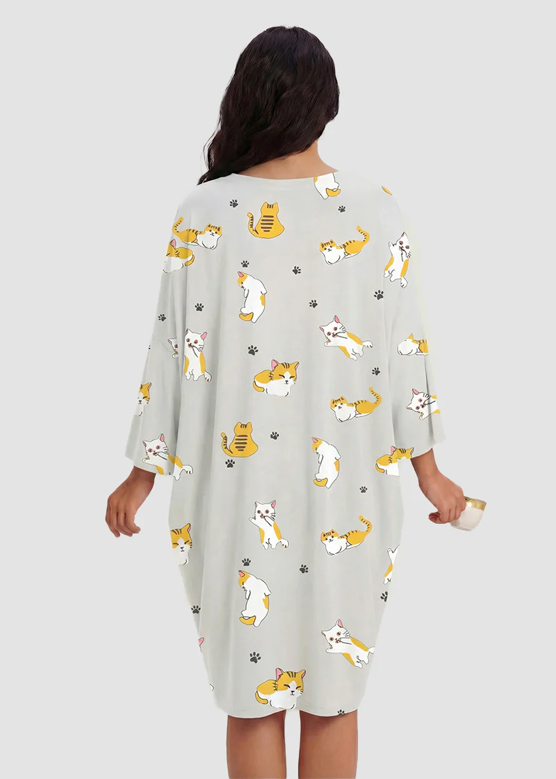Plus Size Ultra-Soft Oversized Shirt Sleepwear with Pockets - Image 11