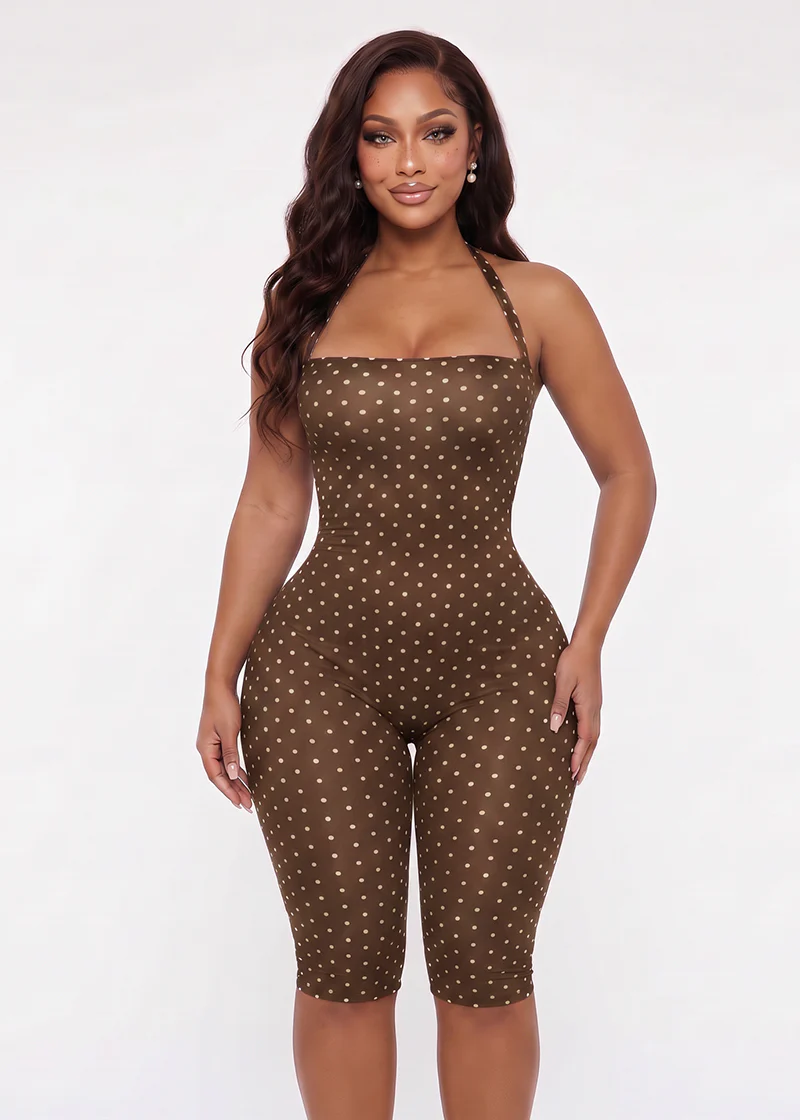 Women's Polka Dot Halter Bodycon Elegant Retro Jumpsuit - Image 10