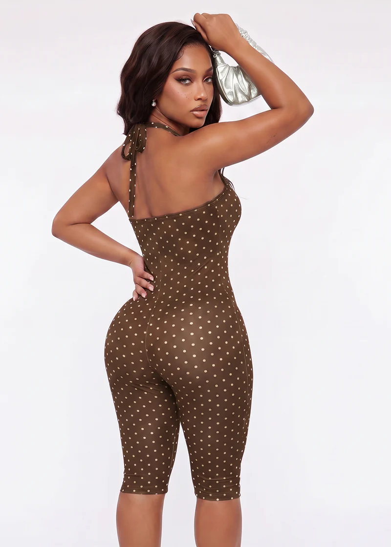 Women's Polka Dot Halter Bodycon Elegant Retro Jumpsuit - Image 12