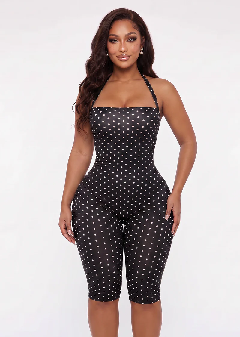 Women's Polka Dot Halter Bodycon Elegant Retro Jumpsuit - Image 14