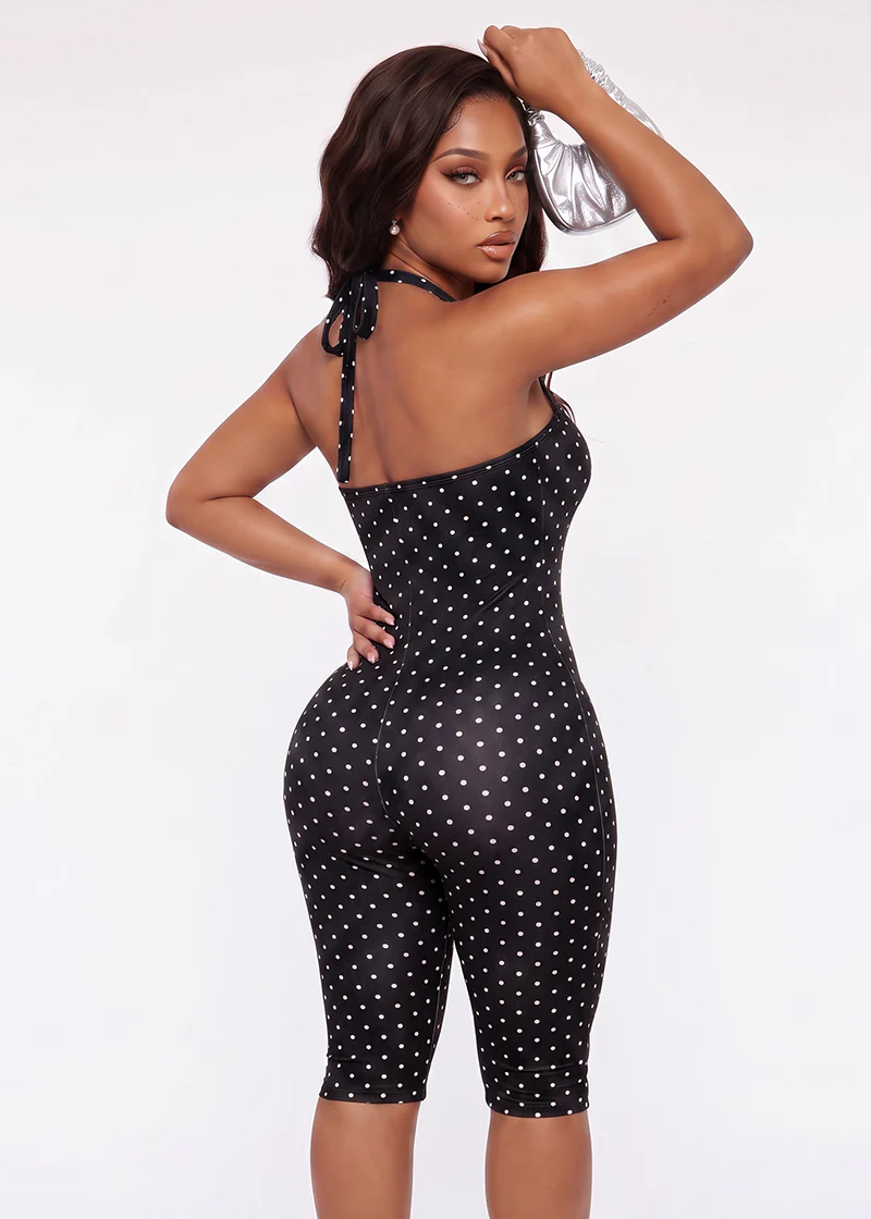 Women's Polka Dot Halter Bodycon Elegant Retro Jumpsuit - Image 16