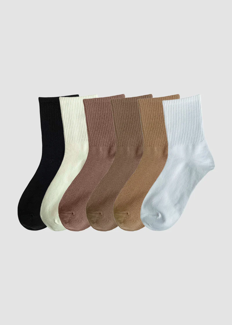 Ribbed Knit Cotton Crew Socks - Image 12
