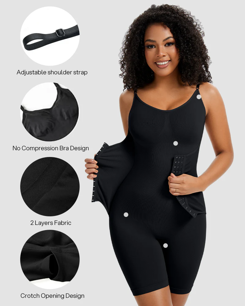 Seamless Double Compression Shaping Bodysuit - Image 9