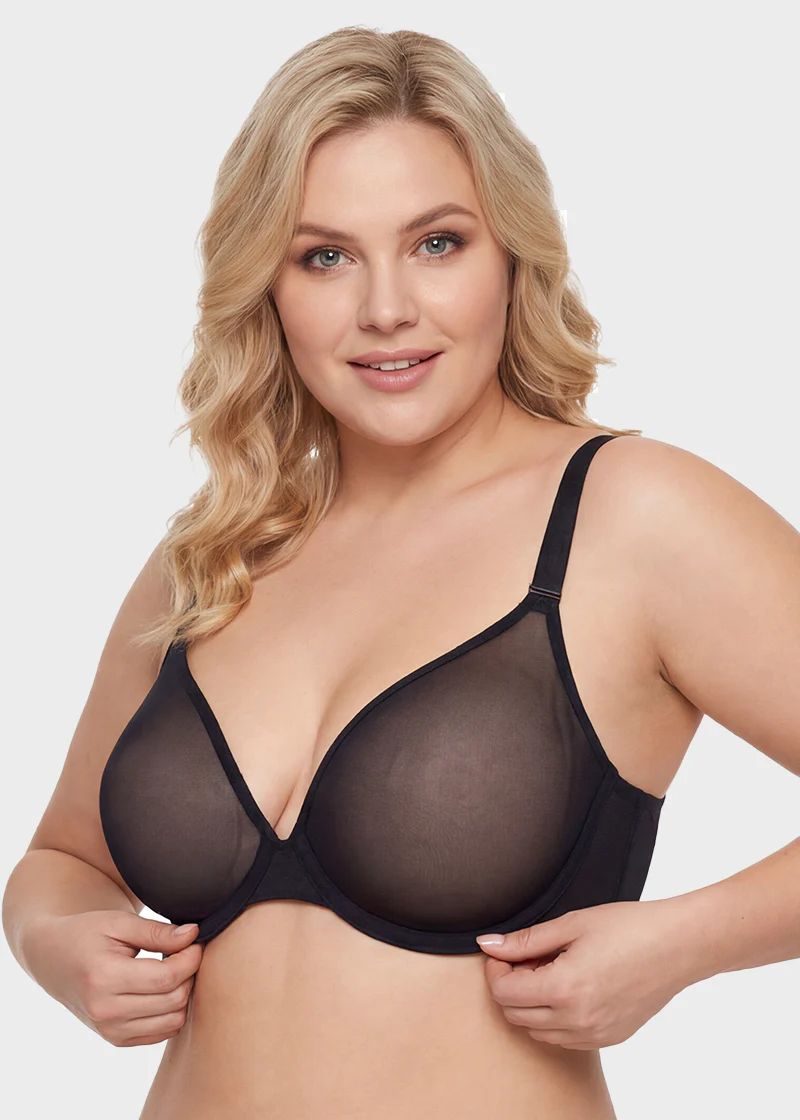 Seamless Mesh Unlined Underwire Bra - Image 11