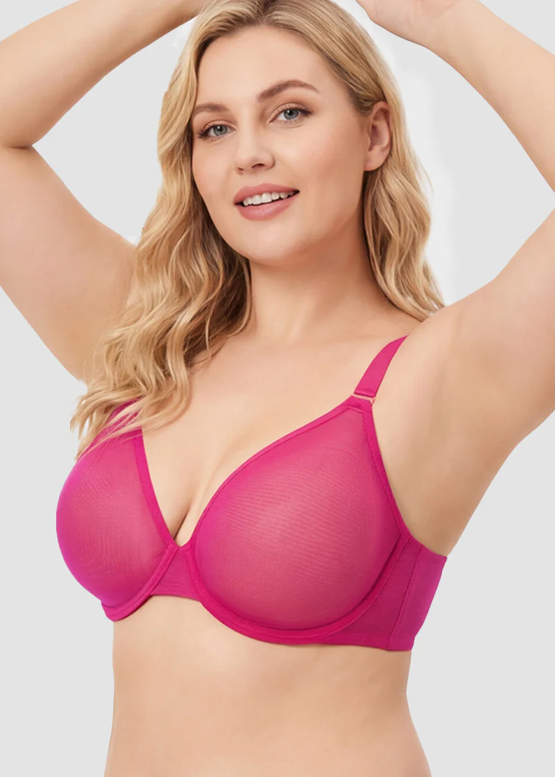 Seamless Mesh Unlined Underwire Bra - Image 8