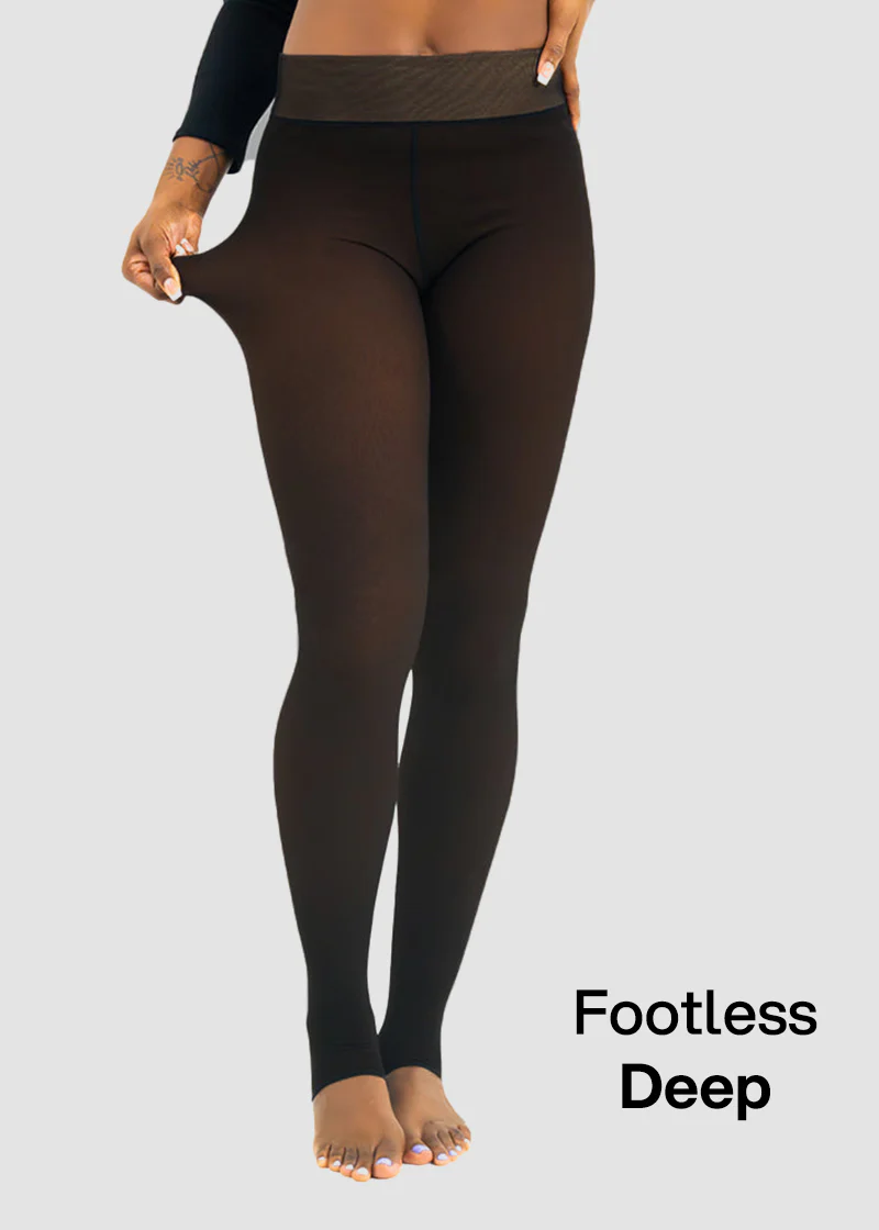 Semi Transparent double seam Fleece Lined Tights - Image 9