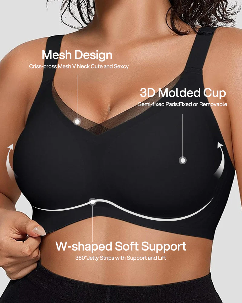 Smoothing Full Coverage Mesh Wireless Bra - Image 4
