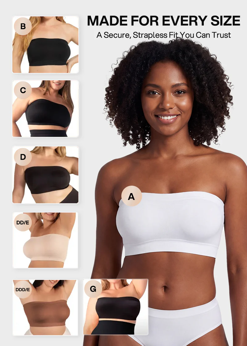 Stay‑Put Wireless Seamless Bandeau Bra - Image 10