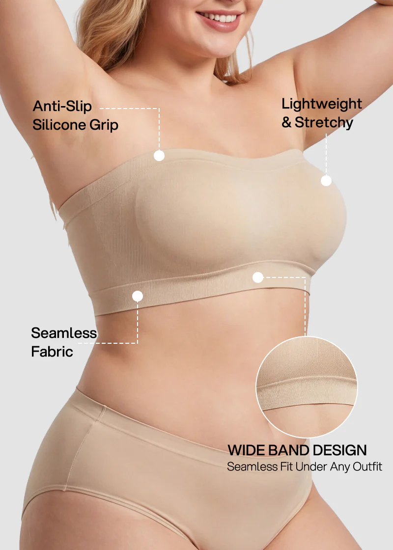 Stay‑Put Wireless Seamless Bandeau Bra - Image 6