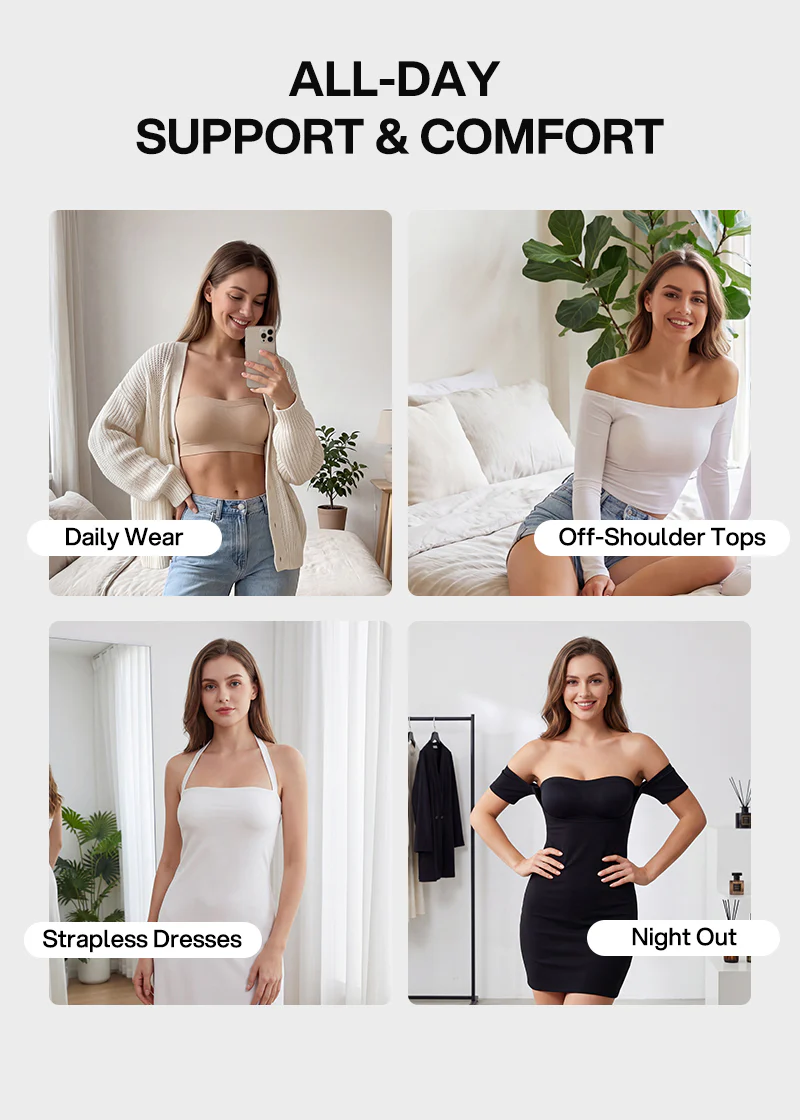 Stay‑Put Wireless Seamless Bandeau Bra - Image 9