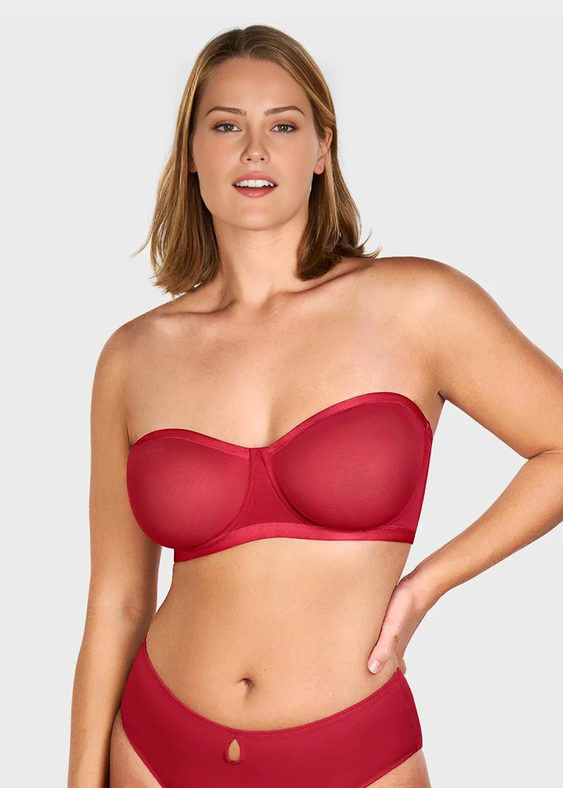 Strapless Mesh Balconette Underwire Bra - Image 19