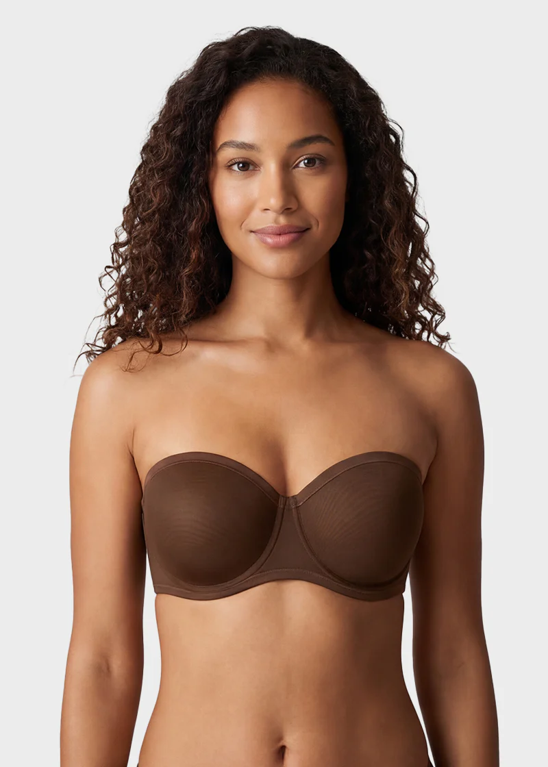 Strapless Mesh Balconette Underwire Bra - Image 7
