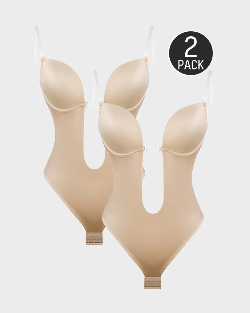 Backless Strapless U Plunge Thong Bodysuit - Image 18