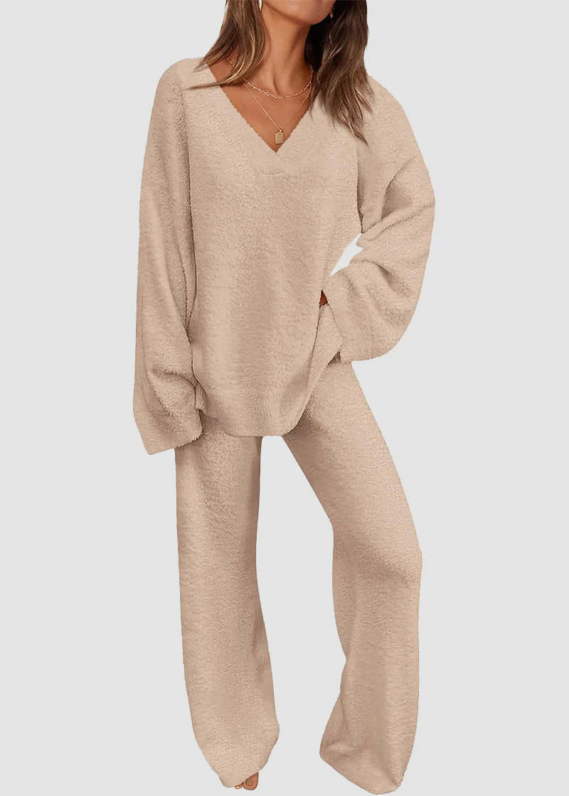 Teddy 2-Piece V-Neck Lounge Set