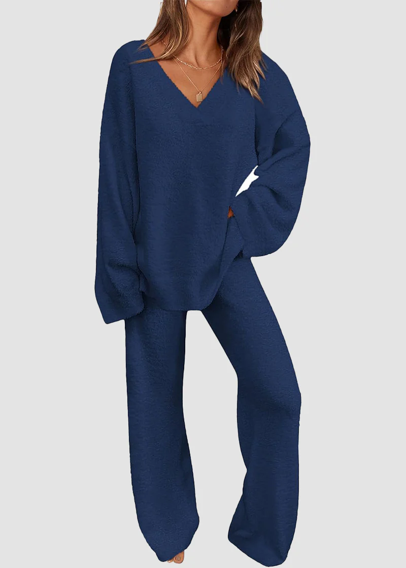 Teddy 2-Piece V-Neck Lounge Set - Image 12