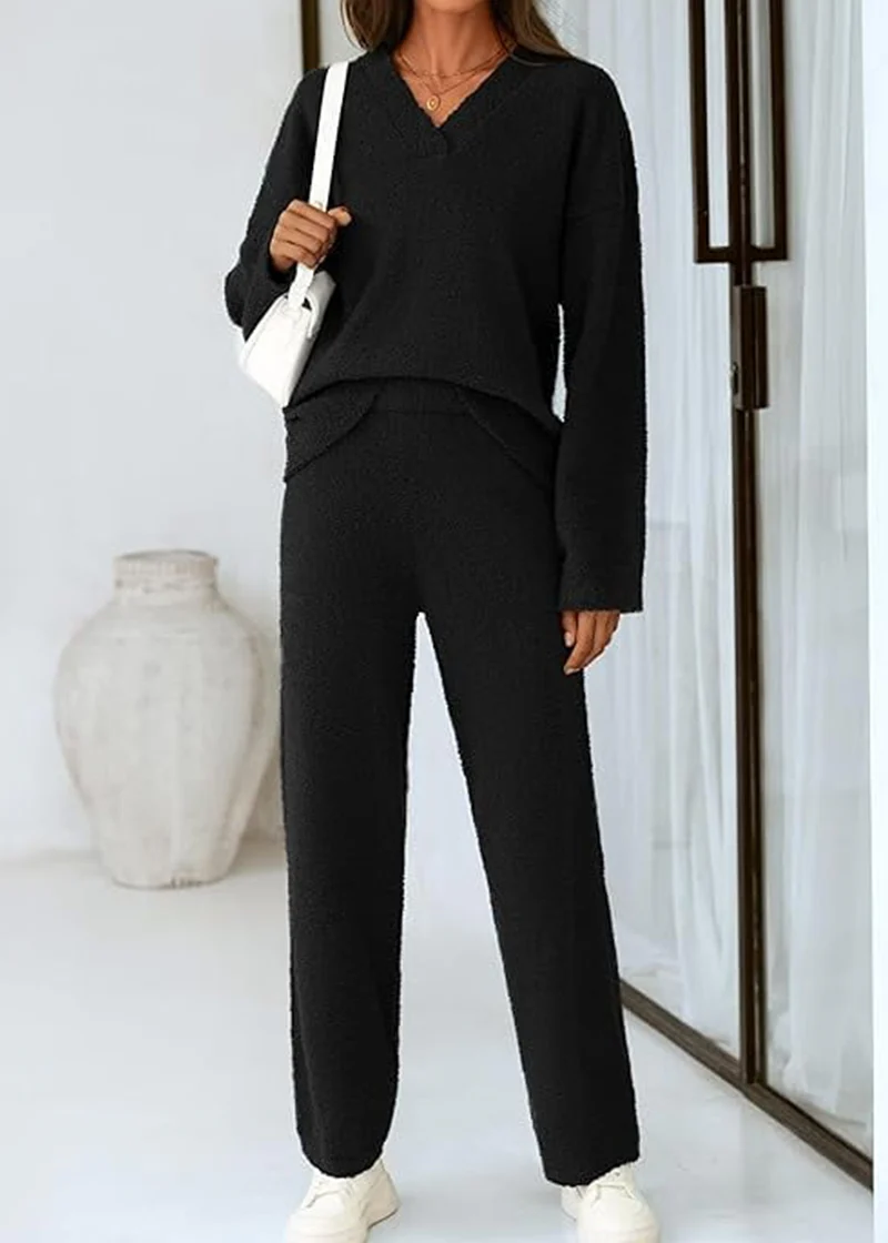 Teddy 2-Piece V-Neck Lounge Set - Image 13