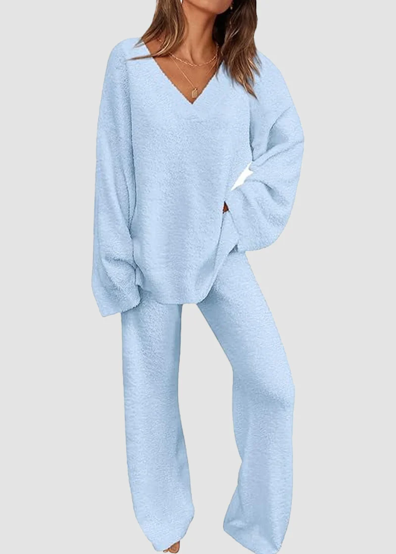 Teddy 2-Piece V-Neck Lounge Set - Image 17