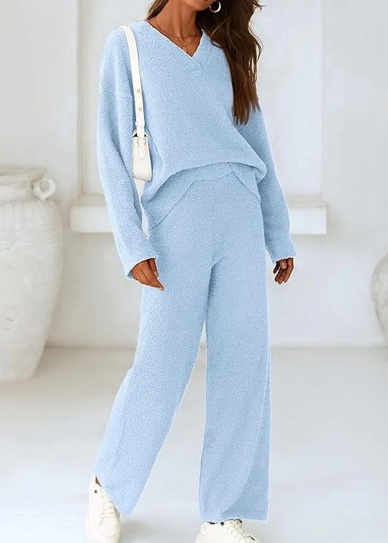 Teddy 2-Piece V-Neck Lounge Set - Image 18