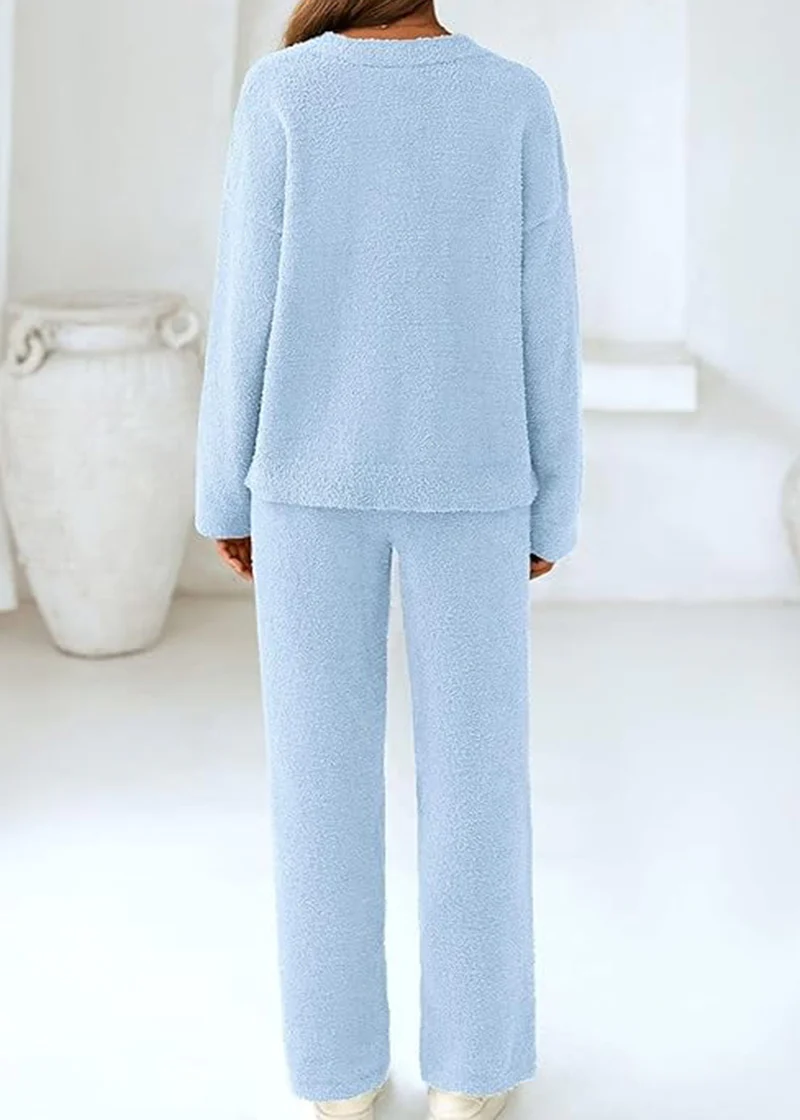 Teddy 2-Piece V-Neck Lounge Set - Image 19