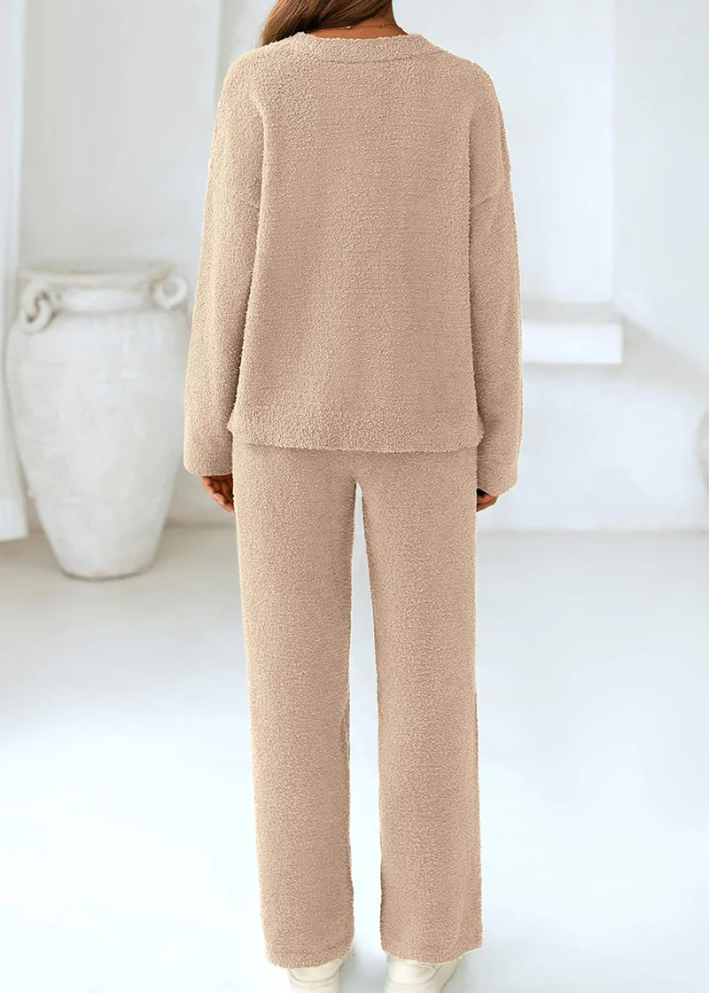 Teddy 2-Piece V-Neck Lounge Set - Image 2