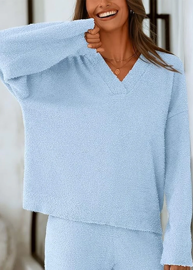 Teddy 2-Piece V-Neck Lounge Set - Image 20