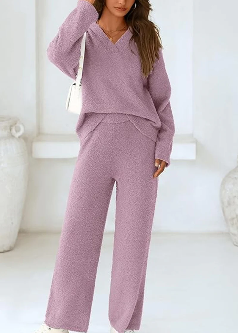 Teddy 2-Piece V-Neck Lounge Set - Image 22